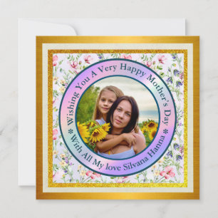 Joyeuse fête des Mères Élégante Carte postale phot