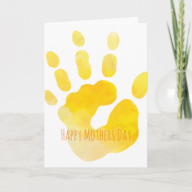 Joyeuse Fête des mères Empreinte d'enfant Aquarell (Devant)