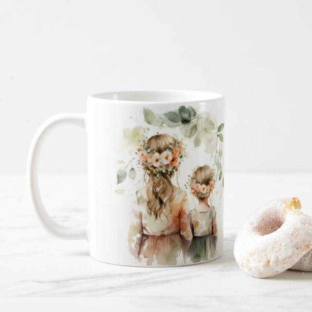 Joyeuse Fête des Mères Fleurs Filles Mug (Avec donut)