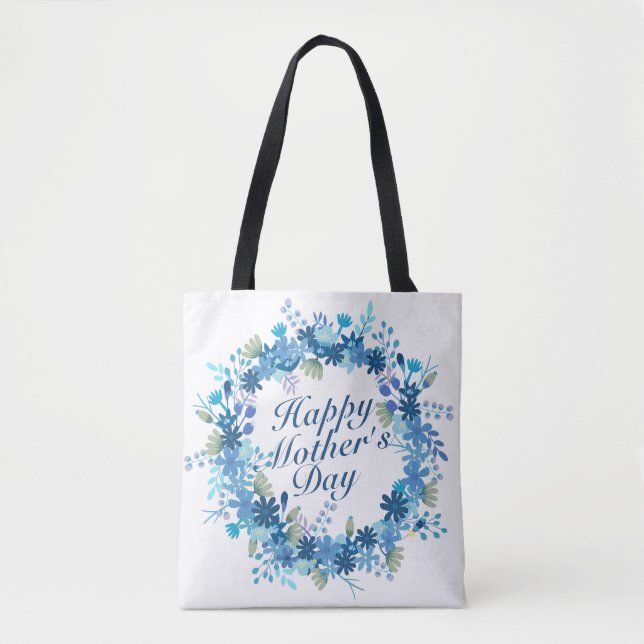 Joyeuse Fête des Mères Hiver Floral Sac fourre-tou (Devant)