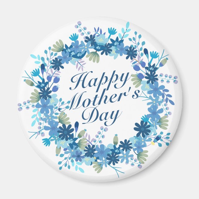Joyeuse Fête des Mères hiver Floral Wreath Magnet (Devant)
