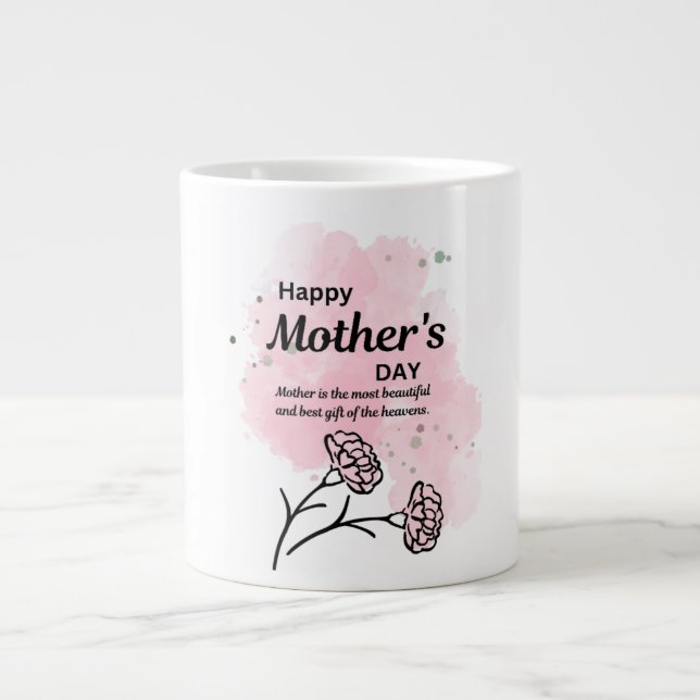 Joyeuse Fête des Mères Mug à Café Rose Floral (Devant)