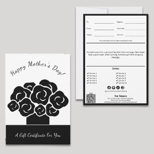 Joyeuse Fête des Mères noir blanc certificat cadea