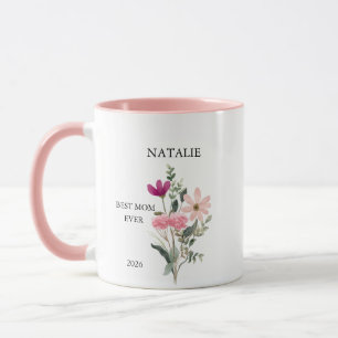 Joyeuse fête des mères Nom, Année avec Mug photo