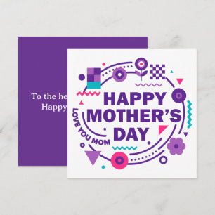 Joyeuse Fête des Mères Rétro Style Amour Maman