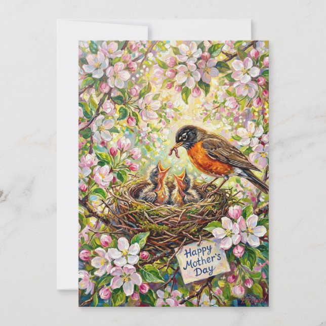 Joyeuse Fête des Mères Robin Carte (Devant)