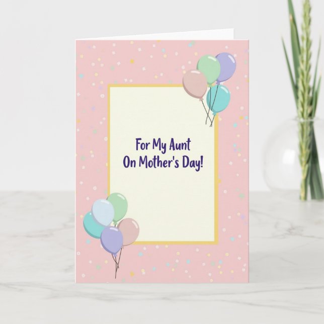 Joyeuse Fête des Mères Tante Carte (Devant)