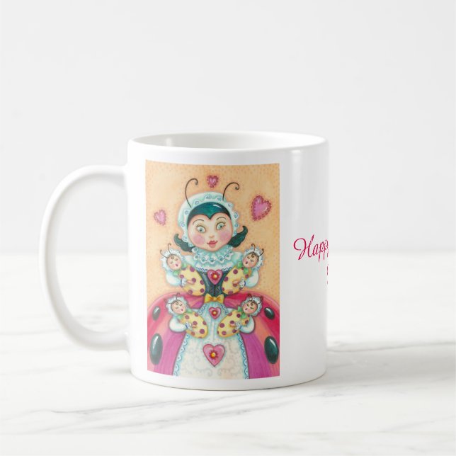 Joyeuse fête des Mères TASSE BÉBÉS COCCINELLES (Gauche)