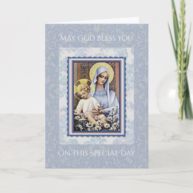 Joyeuse fête des mères Vierge Marie carte religieu (Devant)