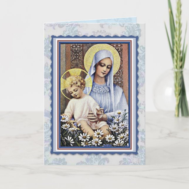 Joyeuse fête des mères Vierge Marie carte religieu (Devant)
