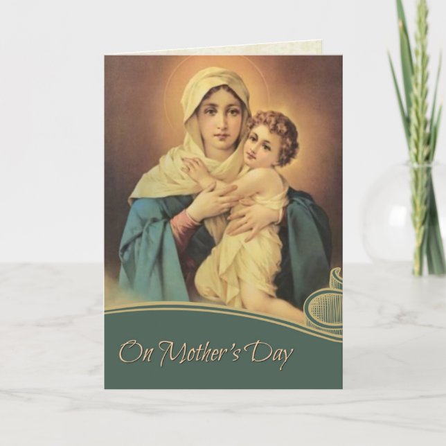 Joyeuse fête des mères Vierge Marie carte religieu (Devant)