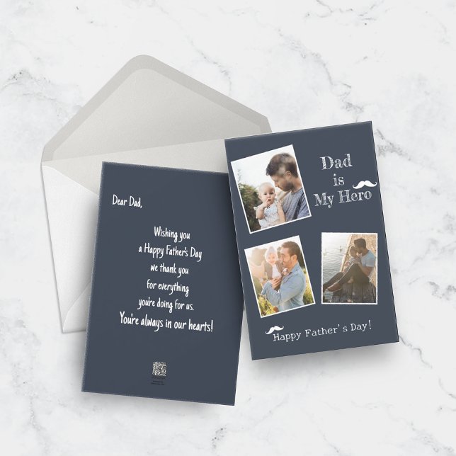Joyeuse fête des Pères 3 photo Carte de vœux (Créateur téléchargé)