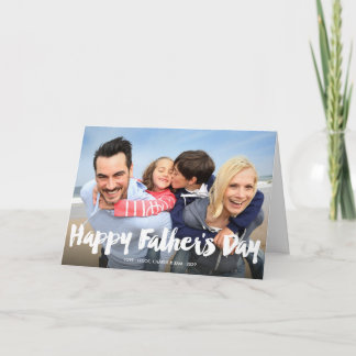 Joyeuse Fête des Pères Bold Brush Script Carte Pho