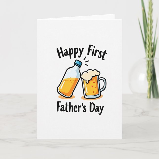 Joyeuse Fête des Pères Carte de Bière (Devant)