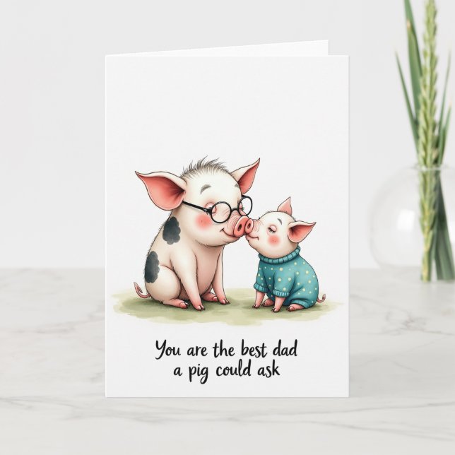 Joyeuse Fête des Pères Carte de Câlin de Museau (Devant)