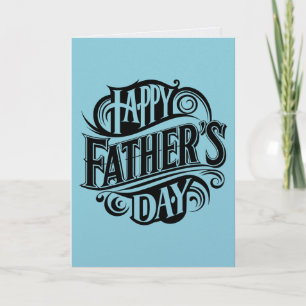 Joyeuse Fête des Pères Carte de Vœux Bleue