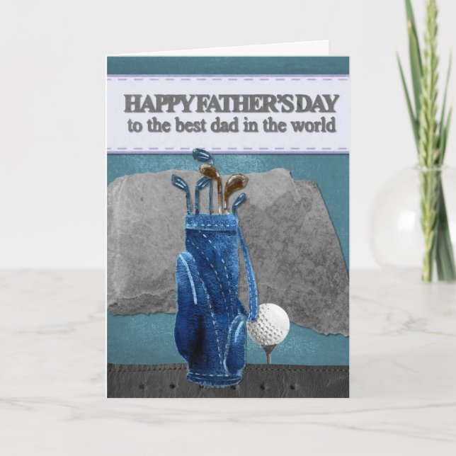 Joyeuse fête des pères Carte de vœux de golf.."Mei (Devant)
