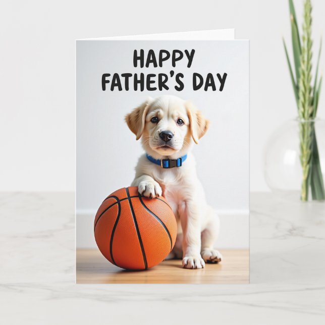 Joyeuse Fête des Pères - Carte Puppy Ball (Devant)