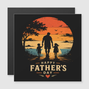 Joyeuse Fête des Pères Coucher de Soleil Rétro Pap