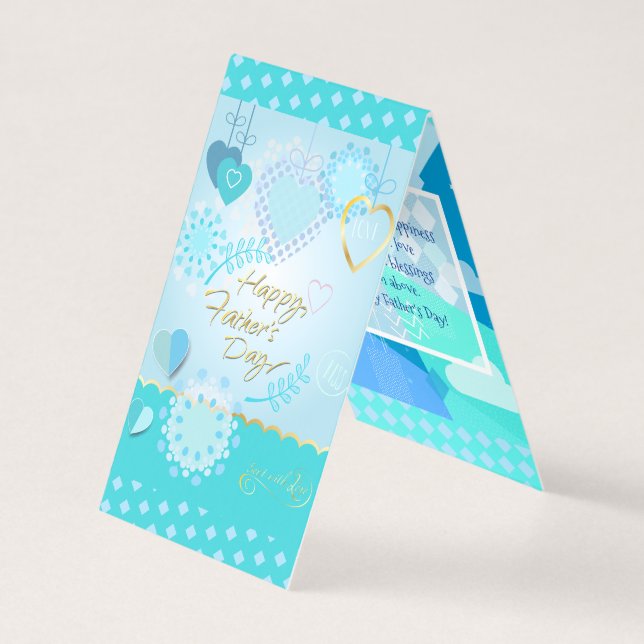 Joyeuse fête des Pères ! Couleur bleu moderne (Front)