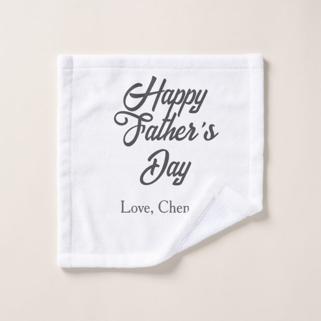 Joyeuse fête des pères nom gris amour meilleur pap (Gant de toilette)