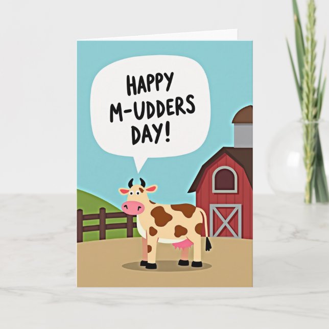 Joyeuse Fête des Trayeuses Carte de Vache Drôle (Devant)