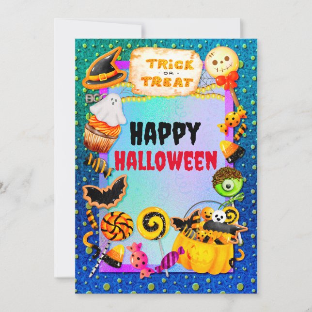 Joyeuse fête d'Halloween remplie de friandises (Devant)