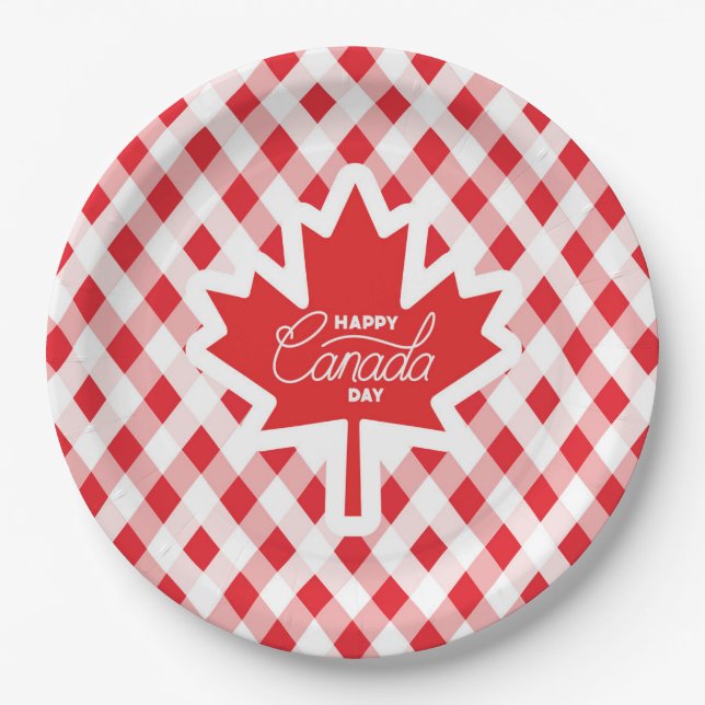 Joyeuse fête du Canada. Assiette en carton (Devant)