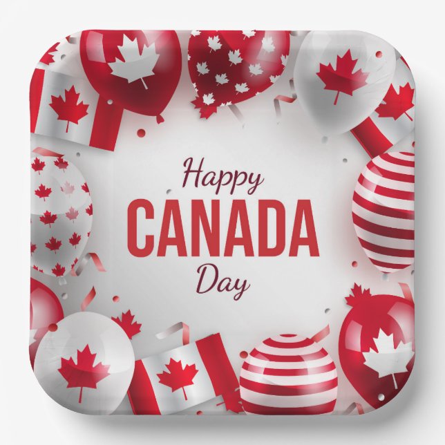 Joyeuse fête du Canada. Assiette en carton (Recto)