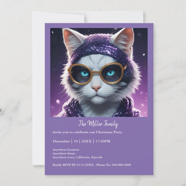 Joyeuse fête du Nouvel An - Chat déguisé (Devant)