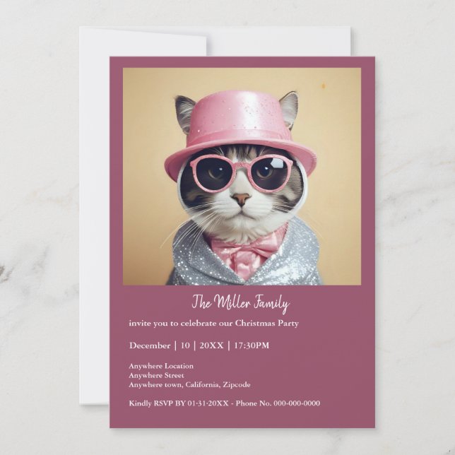 Joyeuse fête du Nouvel An - Chat déguisé (Devant)