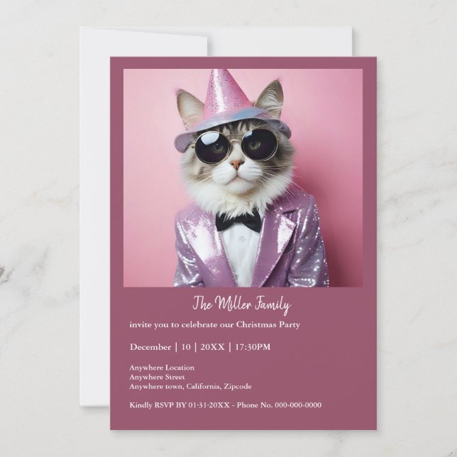 Joyeuse fête du Nouvel An - Chat déguisé (Devant)