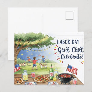 Joyeuse fête du travail avec carte postale