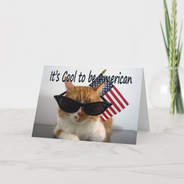 Joyeuse fête du Travail Carte de vœux Cool Cat ave (Devant)