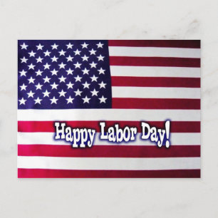 Joyeuse fête du Travail Carte postale du drapeau a