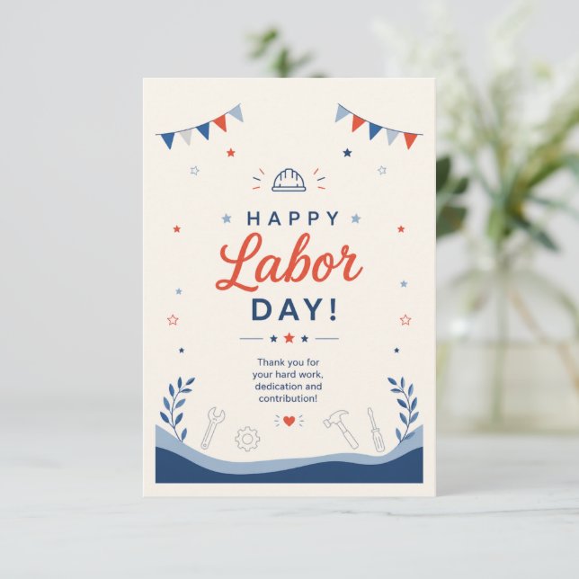 Joyeuse fête du Travail Remerciement Merci  (Debout devant)