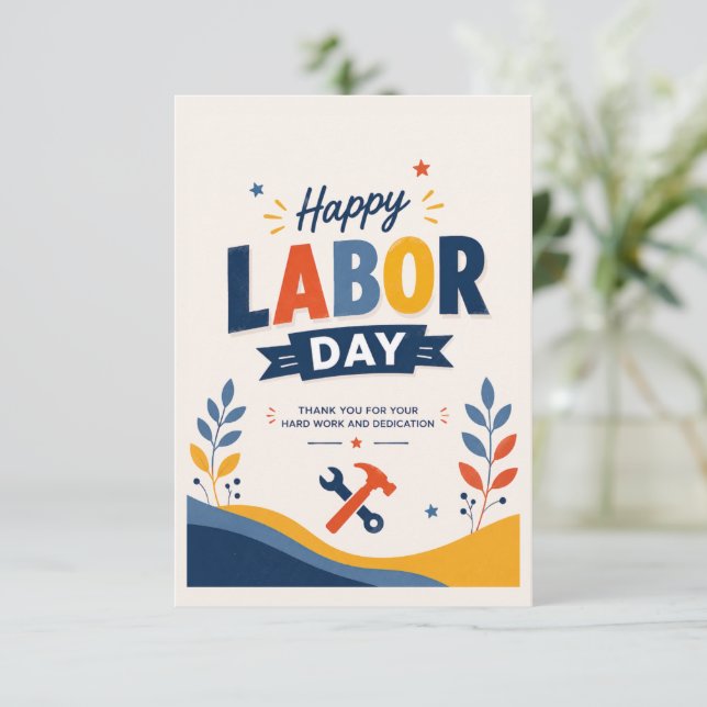 Joyeuse fête du Travail Remerciement Merci  (Debout devant)