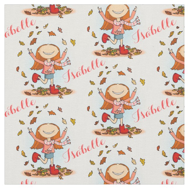 Joyeuse fille à jouer dans le tissu des feuilles d (Fermer)