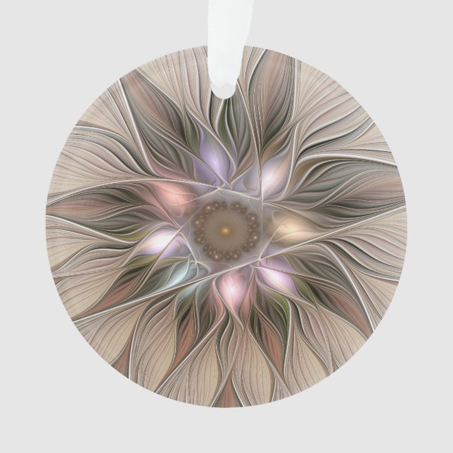 Joyeuse Fleur Abstrait Beige Brown Floral Fractal (devant)