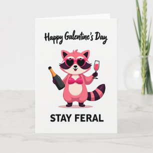 Joyeuse Galentines Day Carte de Raton laveur Sauva
