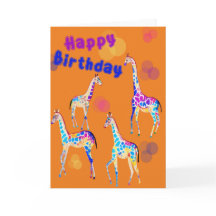 Joyeuse Giraffes d'anniversaire Enfants Invitation