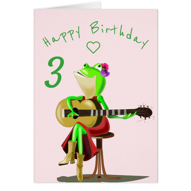 Joyeuse grenouille de carte d'anniversaire avec gu (Devant)