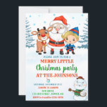 Joyeuse invitation Noël invitation de fête de Noël<br><div class="desc">Joyeuse invitation Noël invitation fête de Noël invitation de vacances invitation Santa Claus invitation. Invitation vos amis avec cette petite invitation de Noël joyeuse et colorée avec Sant Claus, rennes, elfe et mignon bonhomme de neige avec banjo! Modifiez simplement ce modèle facile à utiliser dans le menu Personnaliser pour le...</div>