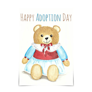 "Joyeuse journée d'adoption" Carte d'aquarelle Oma