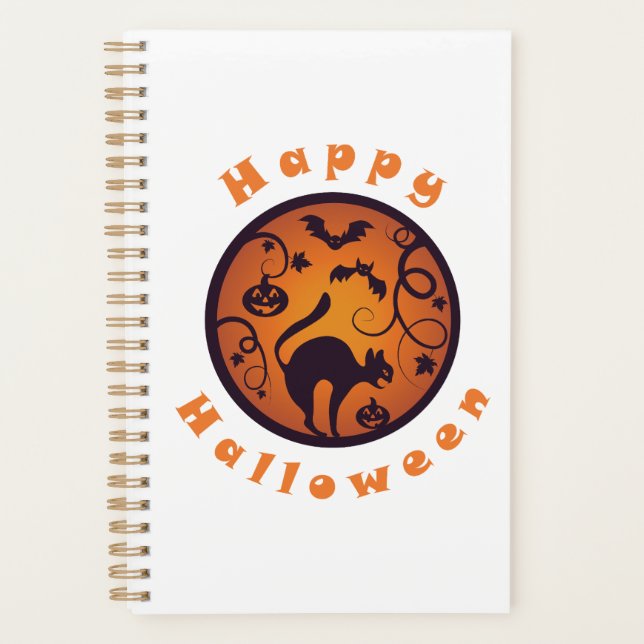 Joyeuse lanterne d'Halloween araignées et chauves- (Devant)