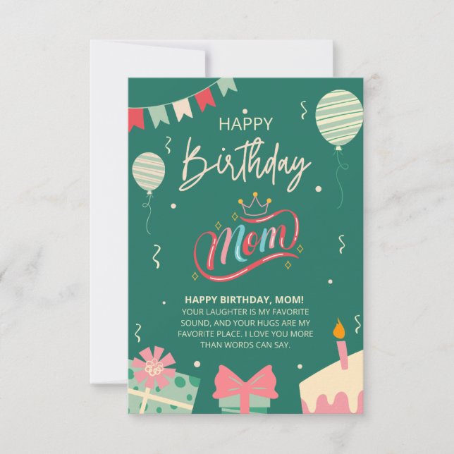 Joyeuse maman d'anniversaire - Message de coeur de (Devant)