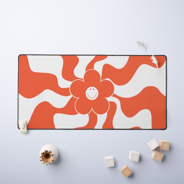 Joyeuse marguerite rétro en orange et blanc (Tableau pour enfants)