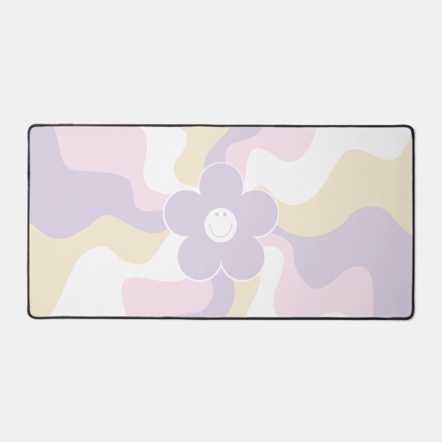 Joyeuse marguerite rétro - rose pastel, jaune et v (Recto)