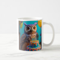 Joyeuse Mug d'anniversaire (hibou)