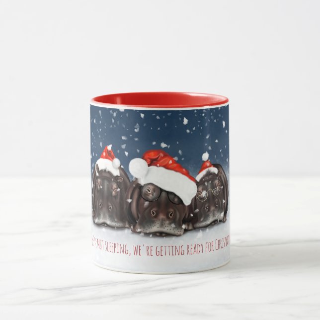 Joyeuse Mug de Noël - Hippopotames endormis (Centre)